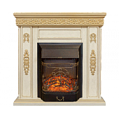 Каминокомплект Alex Bauman Ekaterina STD (белый шоколад)+Majestic Black (Екатерина)