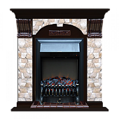 Каминокомплект Glenrich Арочный Арбат (венге)+Fobos Black