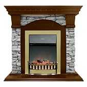 Каминокомплект Dimplex Dublin арочный скальный белый (дуб)+Lydon Brass