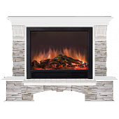 Каминокомплект Glenrich Бостон Мисхор Ш-33 (белый)+Sharm 33 BL