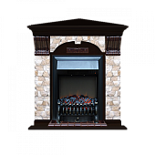 Каминокомплект Glenrich Арочный Арбат угловой (венге)+Fobos Black