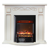 Каминокомплект InterFlame Аспен (беж с золотой патиной)+Fobos Black