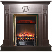 Каминокомплект InterFlame Берта (темный дуб)+Fobos Brass