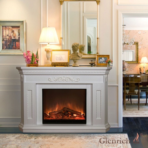 Электрокамин «Каролина Delux» белый в Стерлитамаке