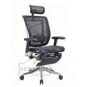 Ортопедическое кресло Expert Spring Чёрное с подножкой