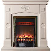 Каминокомплект InterFlame Мери (бежевый)+Fobos Brass