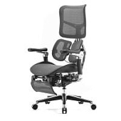 Ортопедическое кресло Falto Scala с подножкой т.серое