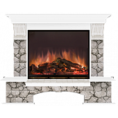Каминокомплект Glenrich Бостон Карелия (белый)+Arte 28