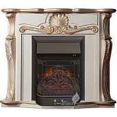 Каминокомплект InterFlame Грация (бежевый с золотой патиной)+Majestic Black