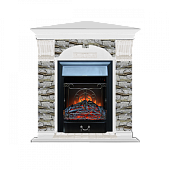 Каминокомплект Glenrich Арочный Алтай угловой (белый)+Majestic Black