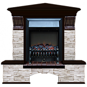 Каминокомплект Glenrich Бостон К Мисхор угловой (венге)+Fobos Black