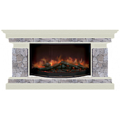 Каминокомплект Glenrich Брайтон Марсель 86 (беленый дуб)+Rondo S86