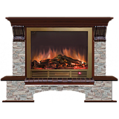 Каминокомплект Glenrich Бостон Грот цветной Ш-33 (красное дерево)+Sharm 33 BR