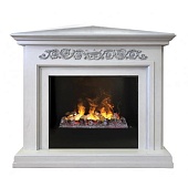 Угловой каминокомплект Real Flame Leticia Corner WT (белый)+3D Cassette 630