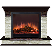 Каминокомплект Glenrich Панорама Грот однотонный Sharm 39 (дуб)+Sharm 39 BL