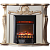 Каминокомплект InterFlame Грация (бежевый с золотой патиной)+Fobos Black
