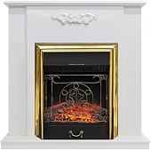 Каминокомплект Royal Flame Lumsden (белый дуб)+Majestic FX Brass