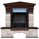 Каминокомплект Glenrich Бостон К Мисхор угловой (красное дерево)+Fobos Black