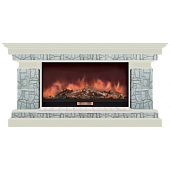 Каминокомплект Glenrich Брайтон Старый город 86 (беленый дуб)+Premier S86